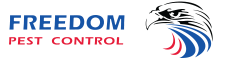 Freedom Pest Control logo with vector eagle facing text.