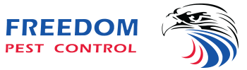 Freedom Pest Control logo with vector eagle facing text.